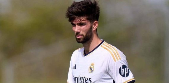 Theo Zidane, durante un partido con el Castilla.