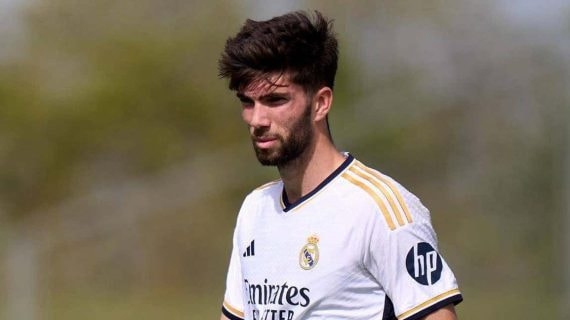 Theo Zidane, durante un partido con el Castilla.