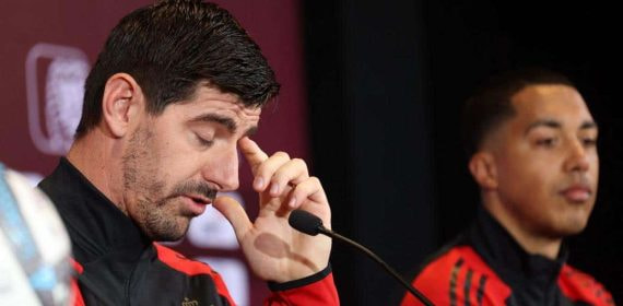 Courtois, en rueda de prensa.