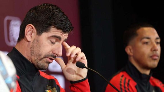 Courtois, en rueda de prensa.