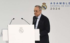 Florentino Pérez, en la última Asamblea.