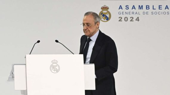 Florentino Pérez, en la última Asamblea.