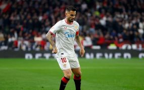 Suso durante el Sevilla-Barcelona de esta temporada.