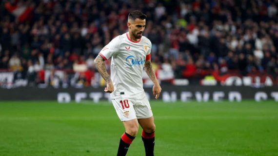Suso durante el Sevilla-Barcelona de esta temporada.