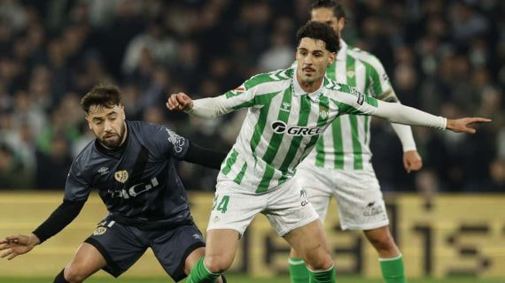 Johnny Cardoso, en el partido entre el Betis y el Rayo.