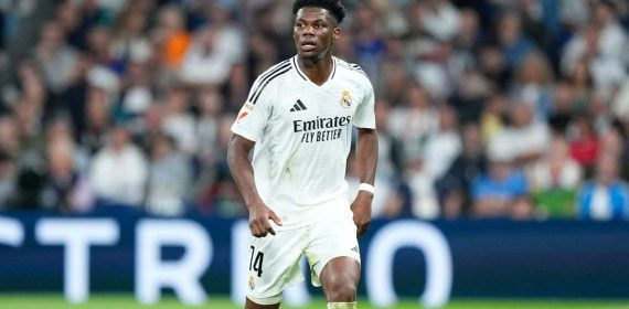 Tchouameni, durante un partido en el Santiago Bernabéu esta temporada.
