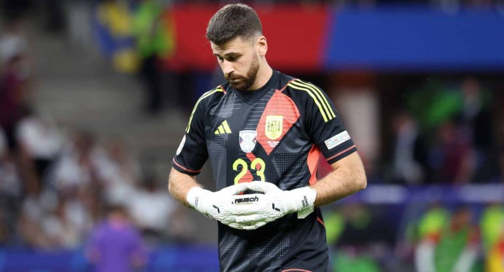 Unai Simón, durante la final de la Eurocopa.