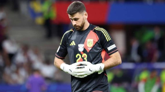 Unai Simón, durante la final de la Eurocopa.