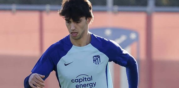 Joao Félix ejercitándose con el Atlético, en la sesión del lunes 26 de diciembre en Majadahonda.