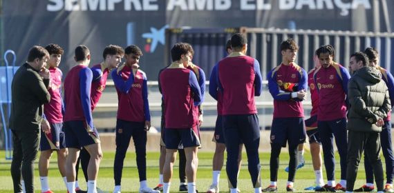 Xavi Hernández durante un entrenamiento.
