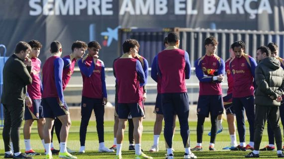 Xavi Hernández durante un entrenamiento.