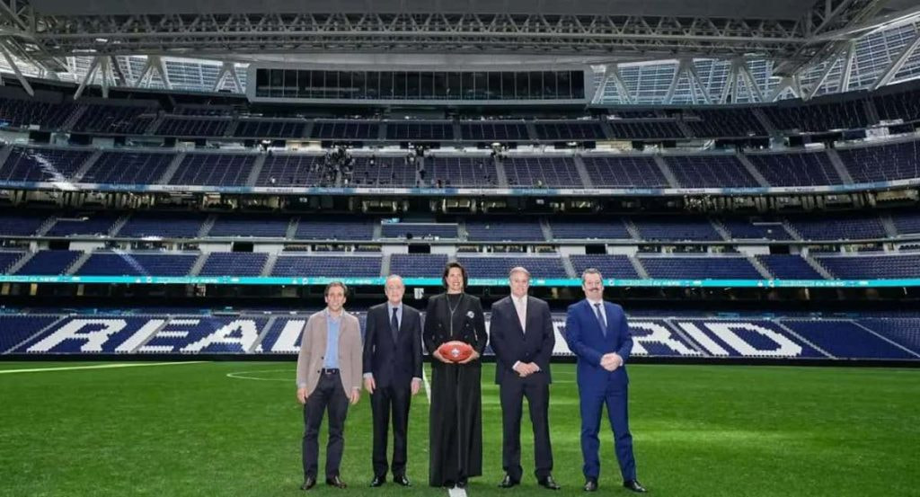 Presentación del partido de NFL en el Bernabéu.
