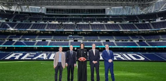 Presentación del partido de NFL en el Bernabéu.