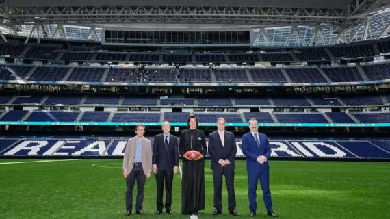 Presentación del partido de NFL en el Bernabéu.
