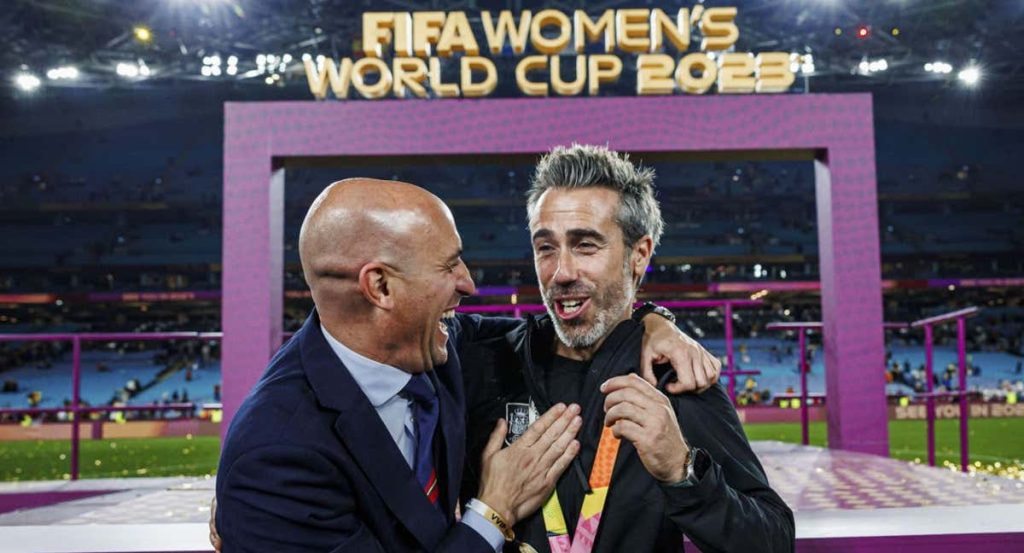 Rubiales y Vilda, tras ganar el Mundial.