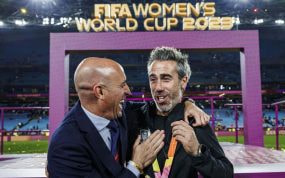 Rubiales y Vilda, tras ganar el Mundial.