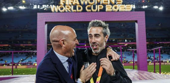 Rubiales y Vilda, tras ganar el Mundial.