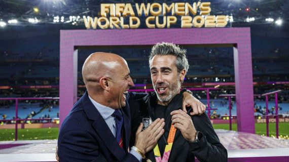 Rubiales y Vilda, tras ganar el Mundial.