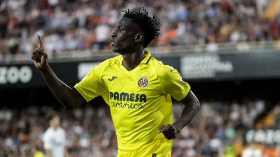 Nico Jackson celebra un gol con el Villarreal.