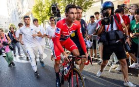 Primoz Roglic, tras conquistar en septiembre de 2024 su cuarta Vuelta a España en Madrid.