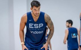 Willy Hernangómez durante uno de los primeros entrenamientos de la Selección.