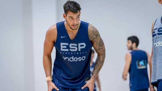 Willy Hernangómez durante uno de los primeros entrenamientos de la Selección.