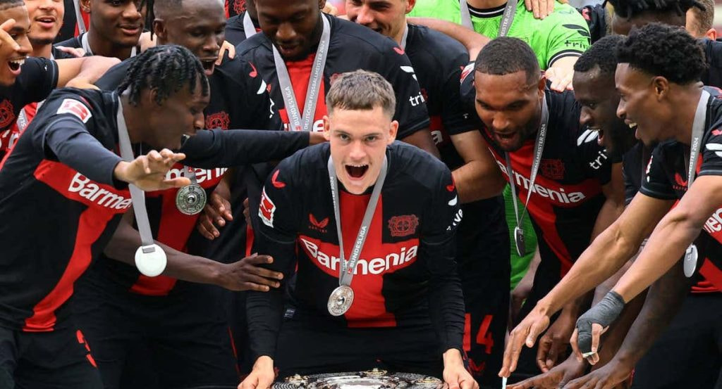Florian Wirtz, en la celebración de la Bundesliga.