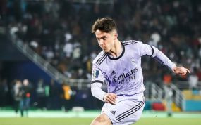 Sergio Arribas, en un partido con el Real Madrid.