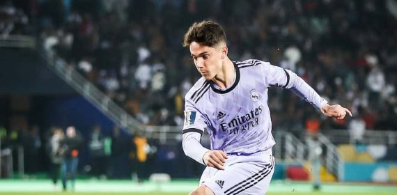 Sergio Arribas, en un partido con el Real Madrid.