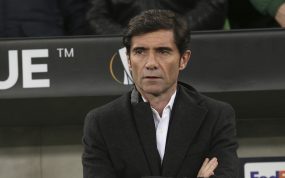 Marcelino García Toral, durante su etapa como entrenador del Valencia, durante un partido ante el Krasnodar ruso.