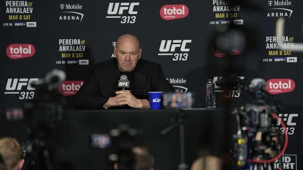 El presidente de la UFC, Dana White, durante una rueda de prensa ante los medios el pasado mes de marzo de 2025.
