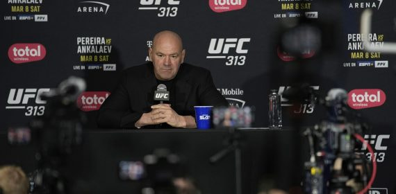 El presidente de la UFC, Dana White, durante una rueda de prensa ante los medios el pasado mes de marzo de 2025.