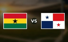 Banderas de Ghana y Panamá enfrentadas sobre un campo de fútbol difuminado, pronóstico del Mundial 2026