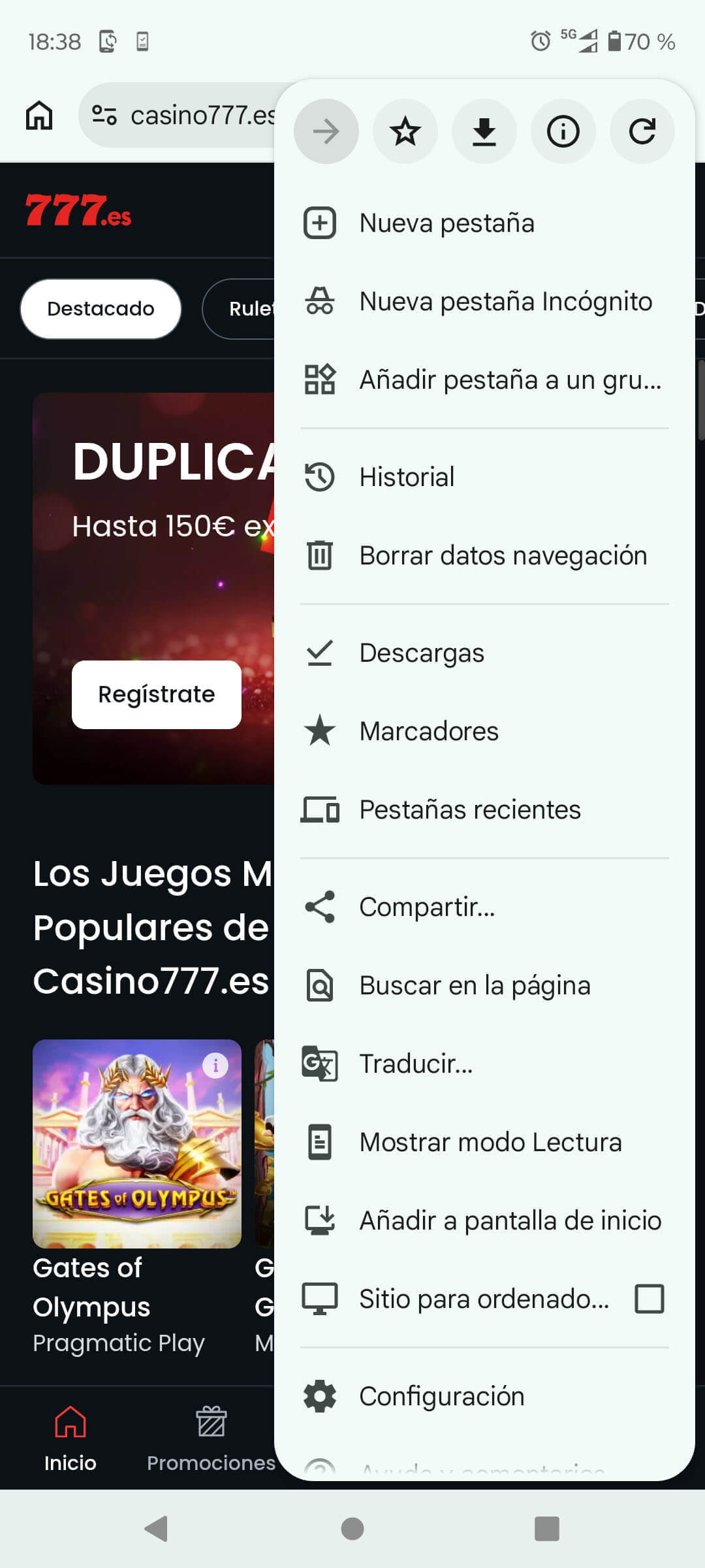 Pulsa en añadir su app de apuestas deportivas a la pantalla de inicio