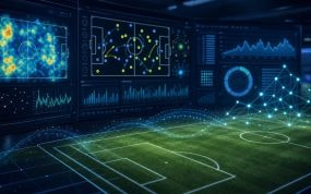 Ilustración de análisis de datos e inteligencia artificial aplicados al scouting en el fútbol