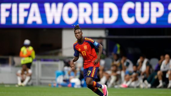 Nico Williams durante el partido de España ante Arabia Saudí en el Mundial 2026.