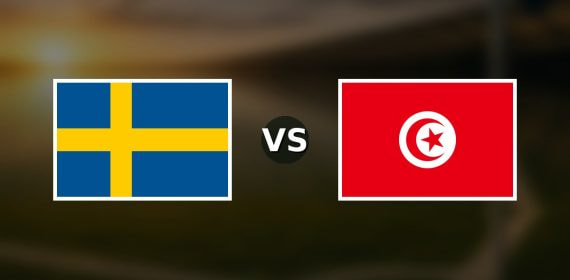 Banderas de Suecia y Túnez enfrentadas sobre un campo de fútbol difuminado, pronóstico del Mundial 2026