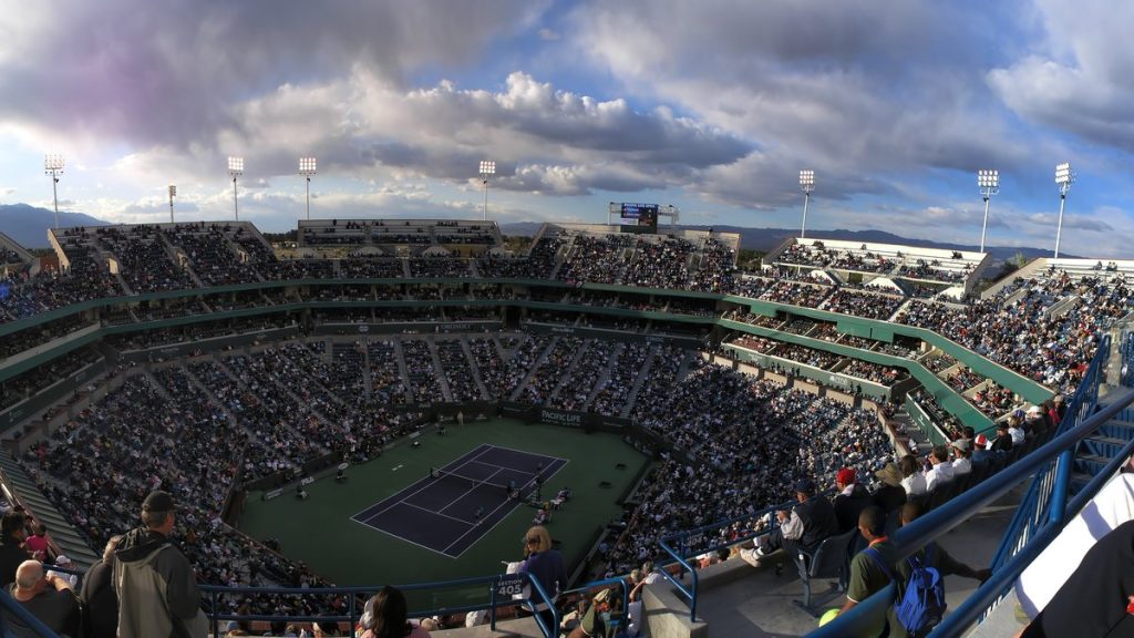 Vista del Indian Wells Tennis Garden, la pista central que acogerá las WTA Finals de 2026.
