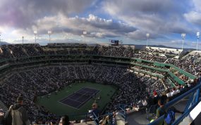 Vista del Indian Wells Tennis Garden, la pista central que acogerá las WTA Finals de 2026.