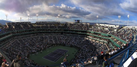 Vista del Indian Wells Tennis Garden, la pista central que acogerá las WTA Finals de 2026.