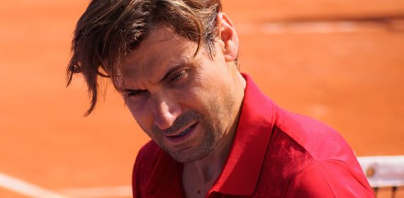 David Ferrer, capitán del equipo español de Copa Davis, durante un entrenamiento sobre tierra batida