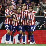 Kang-In Lee celebra el gol anotado ante el Málaga en la victoria por 2-0 del Atlético de Madrid.