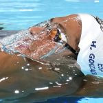 Hugo González de Oliveira compite en una serie de los 200 metros espalda en unos Juegos Olímpicos