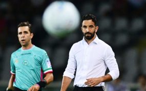 Rúben Amorim durante su primer partido de Serie A como entrenador del AC Milan ante el Torino.