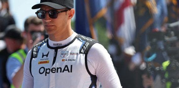 Álex Palou, con el mono de Chip Ganassi Racing, en la presentación de pilotos del Gran Premio de Washington