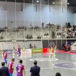Los jugadores del Barça, sobre la pista durante la final de la Supercopa de España de fútbol sala de 2022 en Jerez