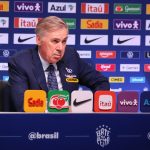 Carlo Ancelloti, durante la rueda de prensa en la que anunció los convocados de Brasil para los amistosos ante Australia e India.