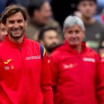 David Ferrer celebra uno de los puntos individuales conseguidos por el equipo español durante la serie en Chile de la Copa Davis 2026.