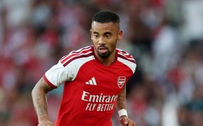 Gabriel Jesus, durante un partido de pretemporada entre el Arsenal y el Como, disputado el 12 de agosto en el Emirates de Londres.