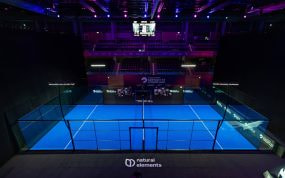 Competition Padel Court used for Premier Padel P2, with Star Points and Tie Breaks.